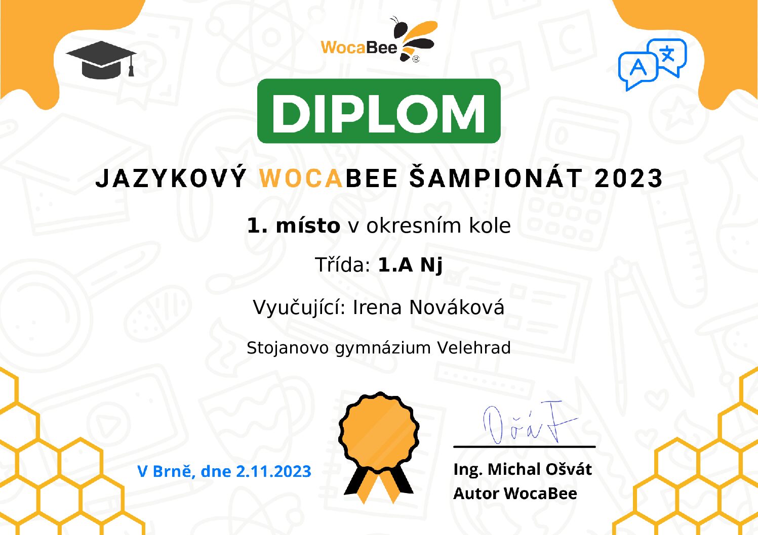 Úspěch v soutěži Wocabee