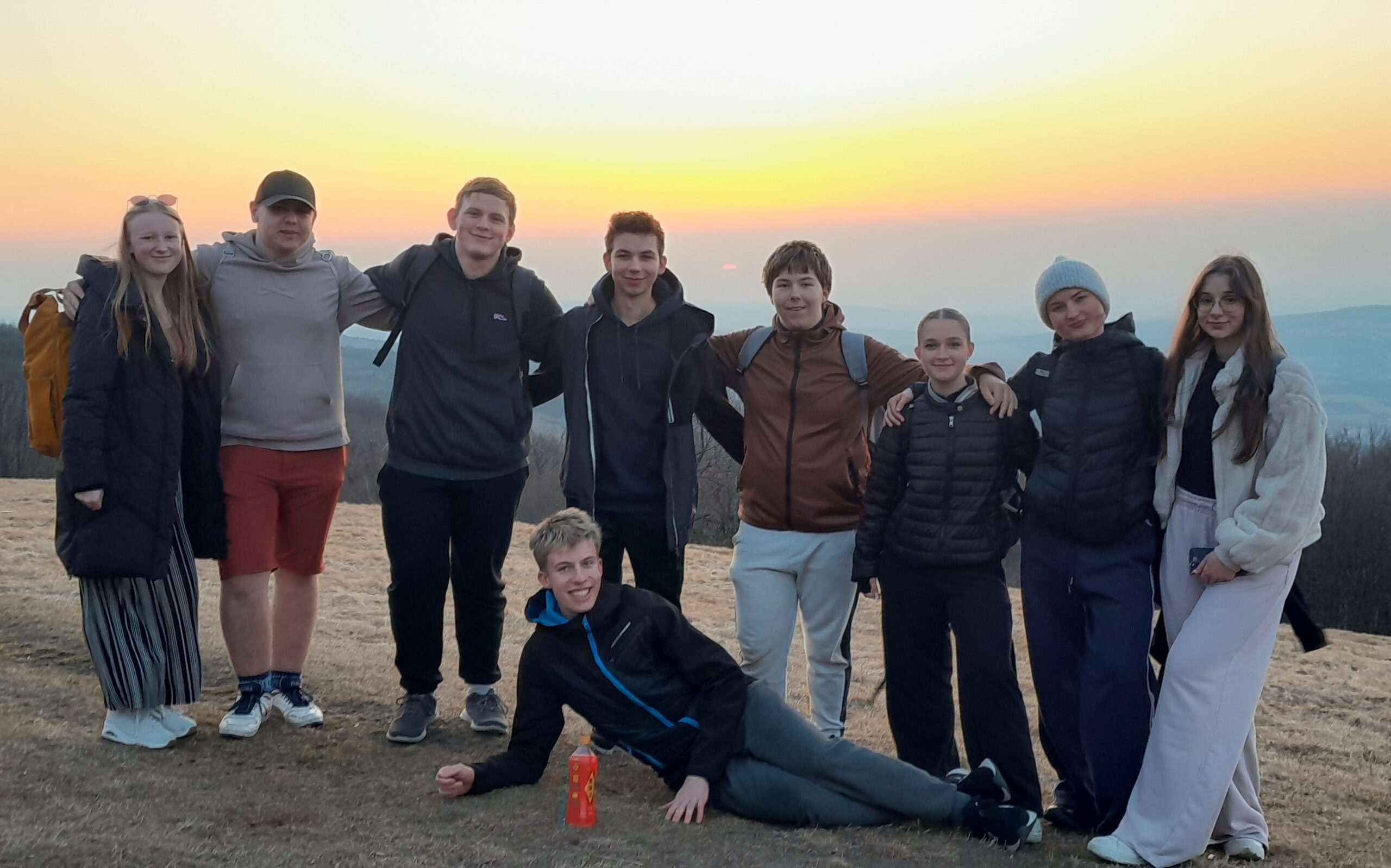 Západ slunce na Velké Javořině