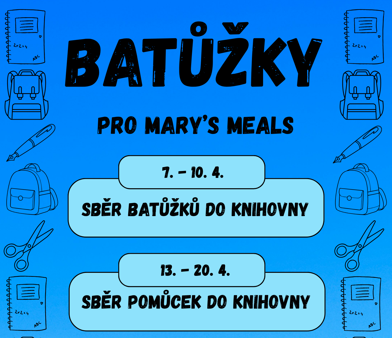 Batůžky pro Mary´s Meals